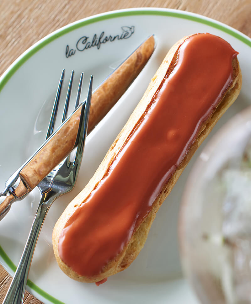 Dessert éclair de la Californie canne